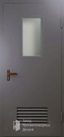 Фото двери «Техническая дверь №5 со стеклом и решеткой» в Воскресенску