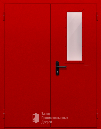 Фото двери «Двупольная со стеклом (красная)» в Воскресенску